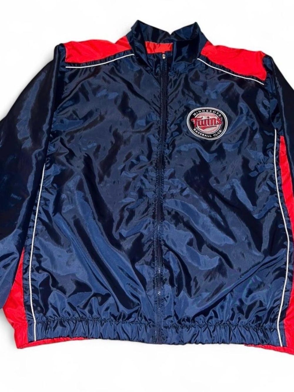 Men’s Minnesota Twins MLB Navy/Red Windbreaker Embroidered Size XXL